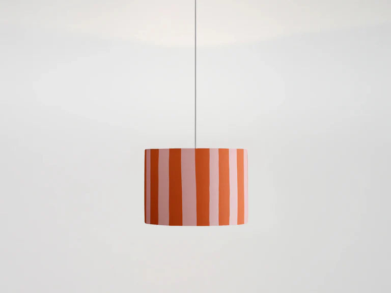 Pink & Orange Stripe Printed Shade