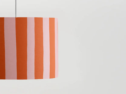 Pink & Orange Stripe Printed Shade