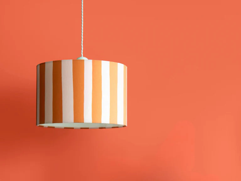 Pink & Orange Stripe Printed Shade