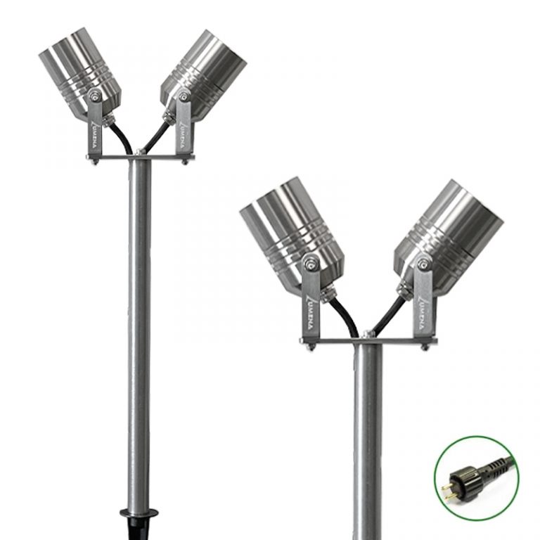 AlvaLED - Twin Outdoor Spike Light (MR16 / 12V) - Stainless Steel 316