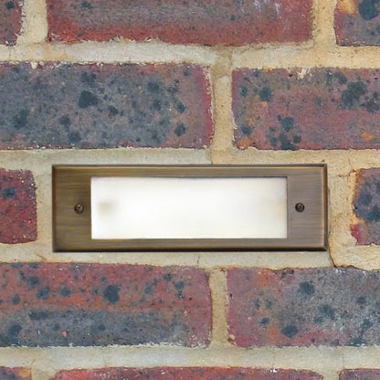 Charleston - 12v Brick Light - Frosted Glass Front - Brass