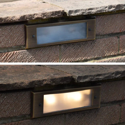 Charleston - 12v Brick Light - Frosted Glass Front - Brass