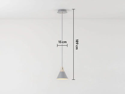 Charcoal Grey Cone Pendant Ceiling Light