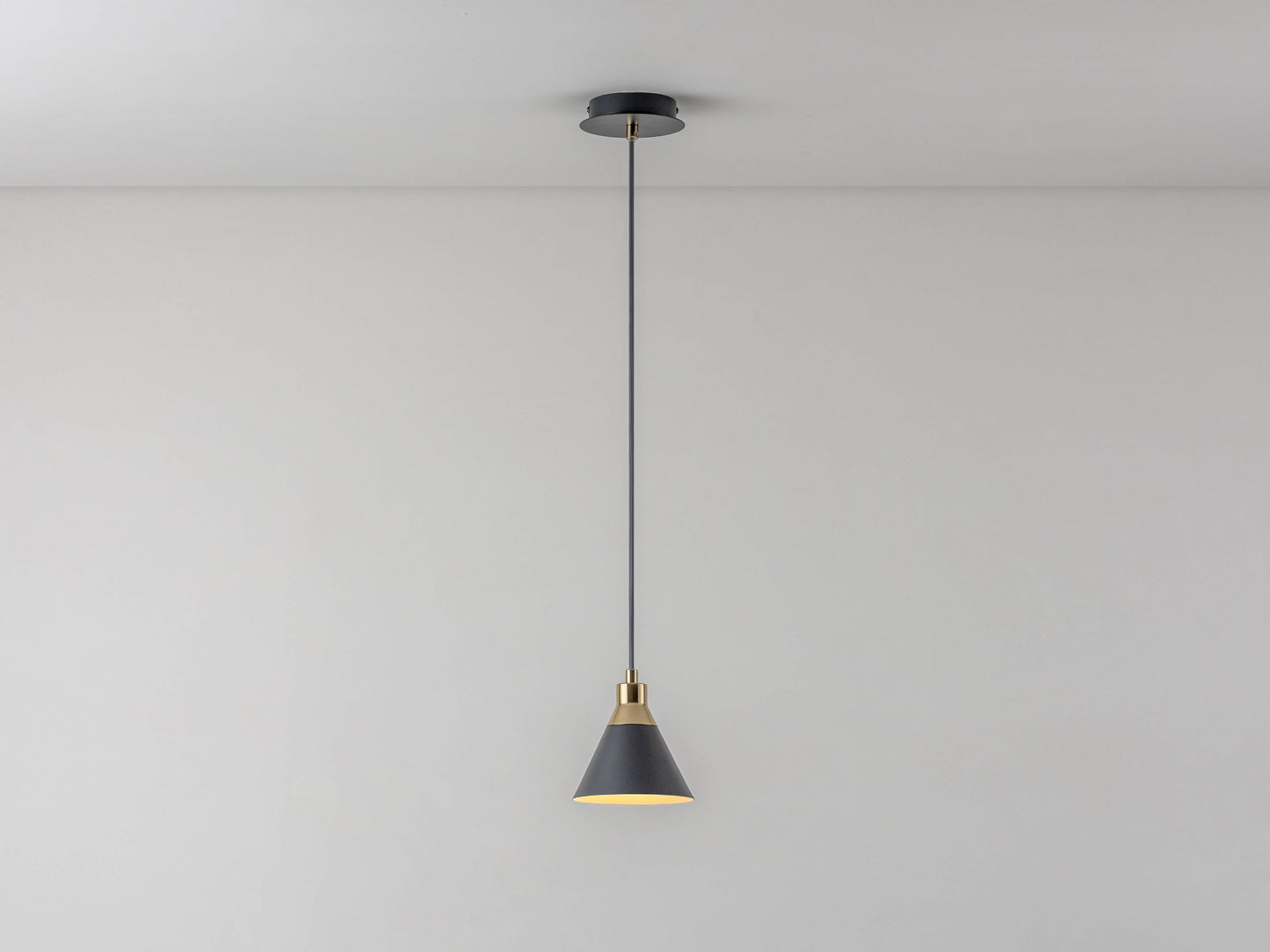 Charcoal Grey Cone Pendant Ceiling Light