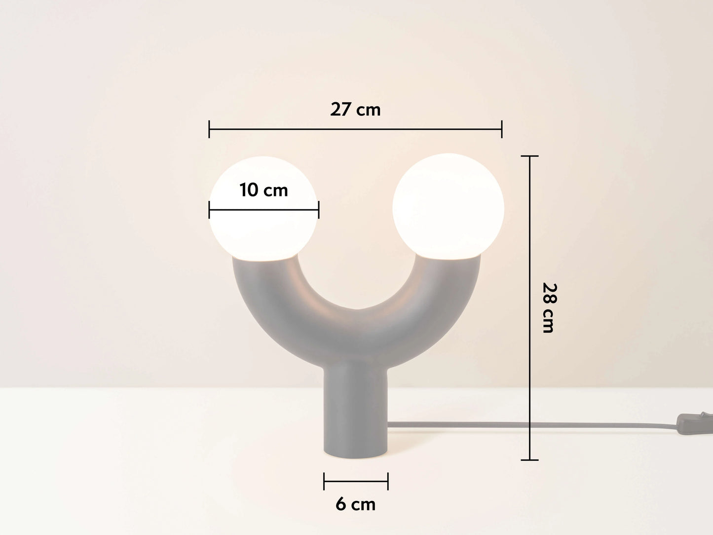 Charcoal Grey Tube Table Lamp