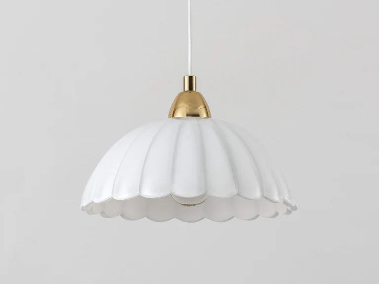 White Flower Glass Pendant Light