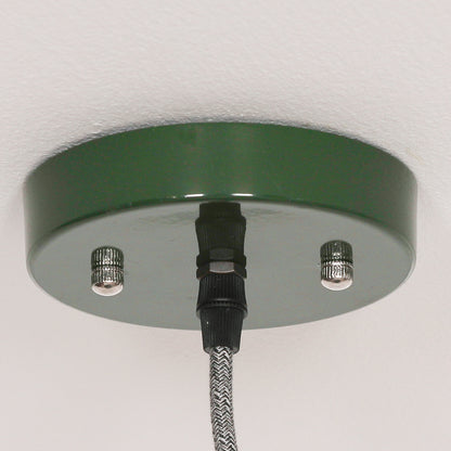 Factory Style British Green Enamel Painted Pendant Light - 46cm