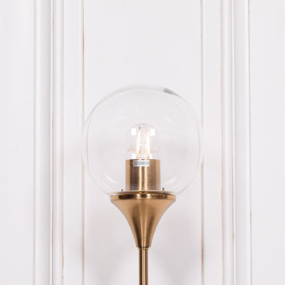 Gold Satin Deco Glass Ball Wall Light