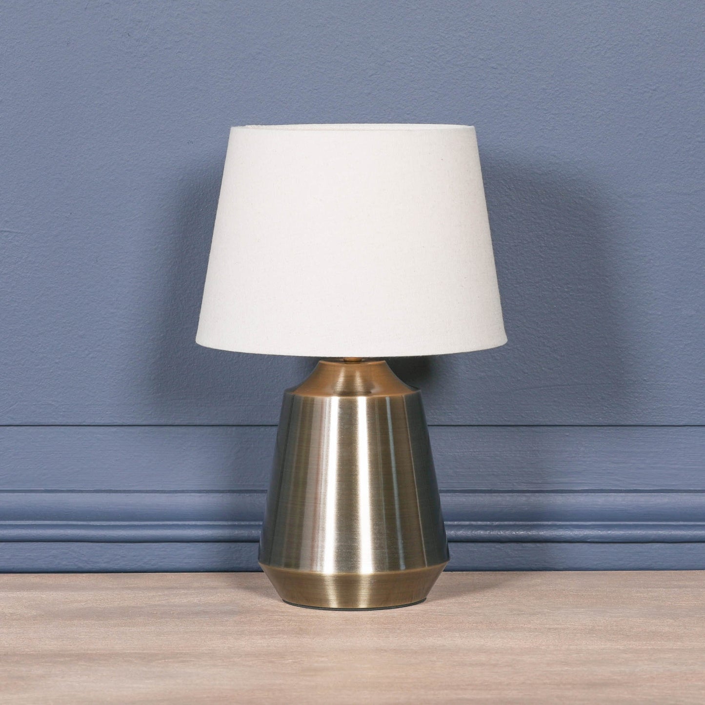 Satin Brass Metal 35cm Bedside Table Lamp with Shade