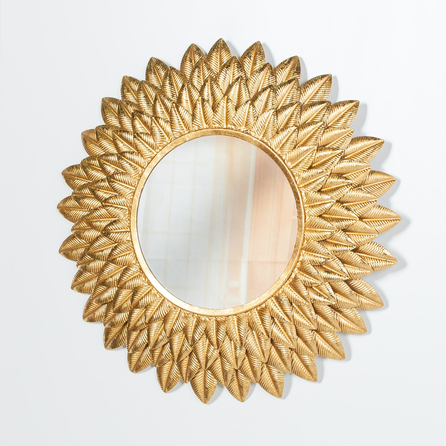 Round Sunflower Metal Wall Mirror - 48cm