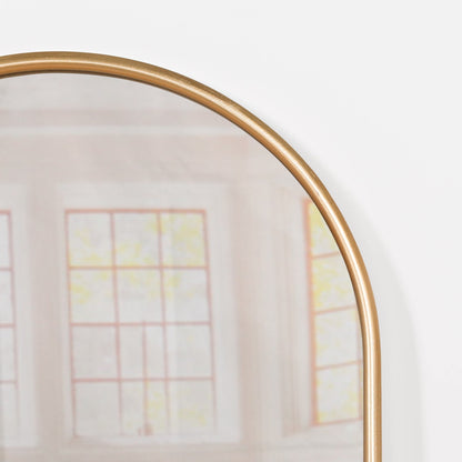 Gold Curved Arched Metal Wall Mirror