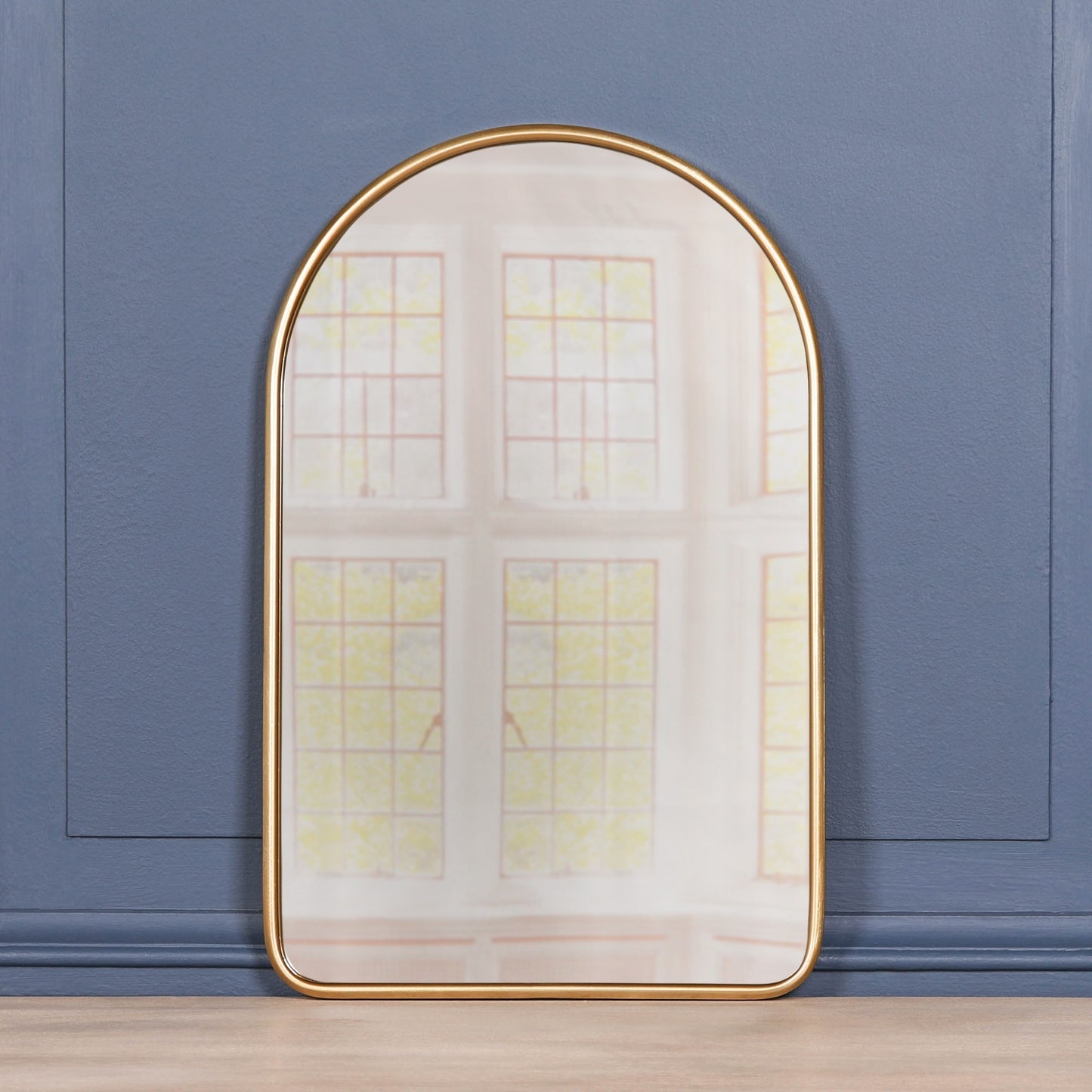 Gold Curved Arched Metal Wall Mirror