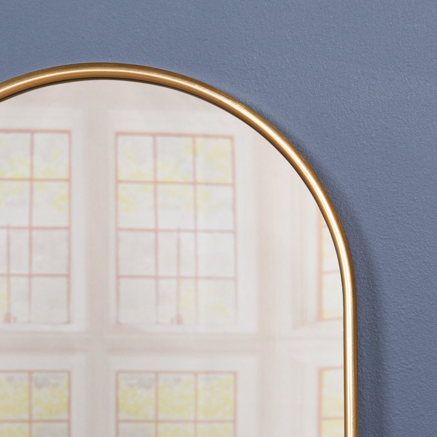 Gold Curved Arched Metal Wall Mirror