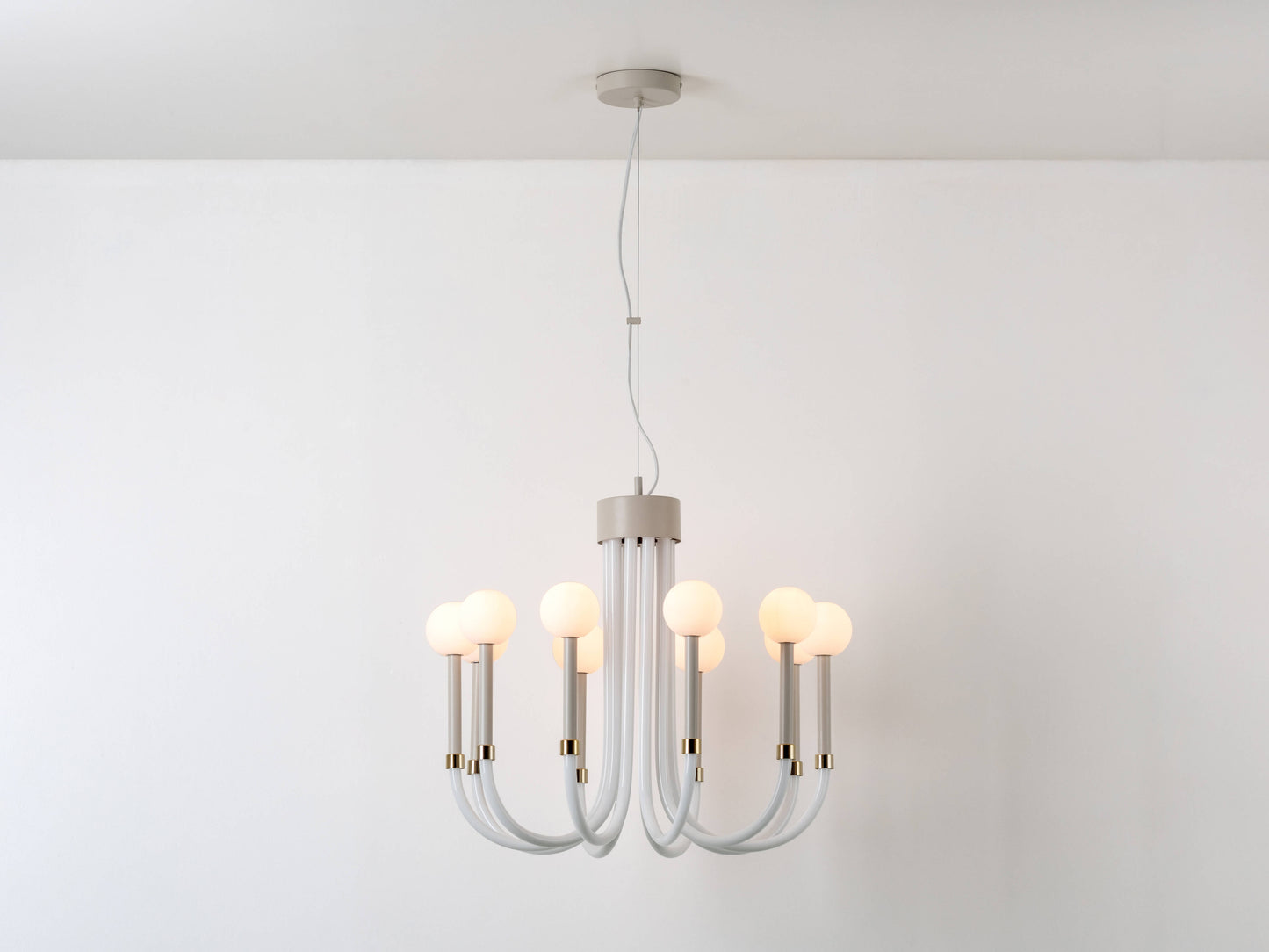 Sand 10 Light Glass Arm Chandelier