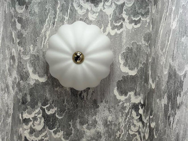 White Flower Flush Ceiling Light