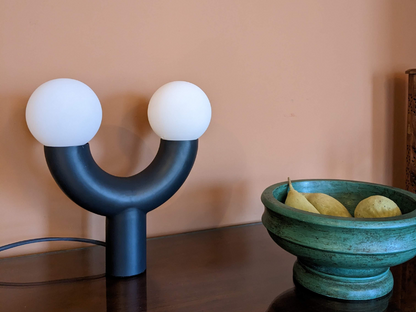 Charcoal Grey Tube Table Lamp