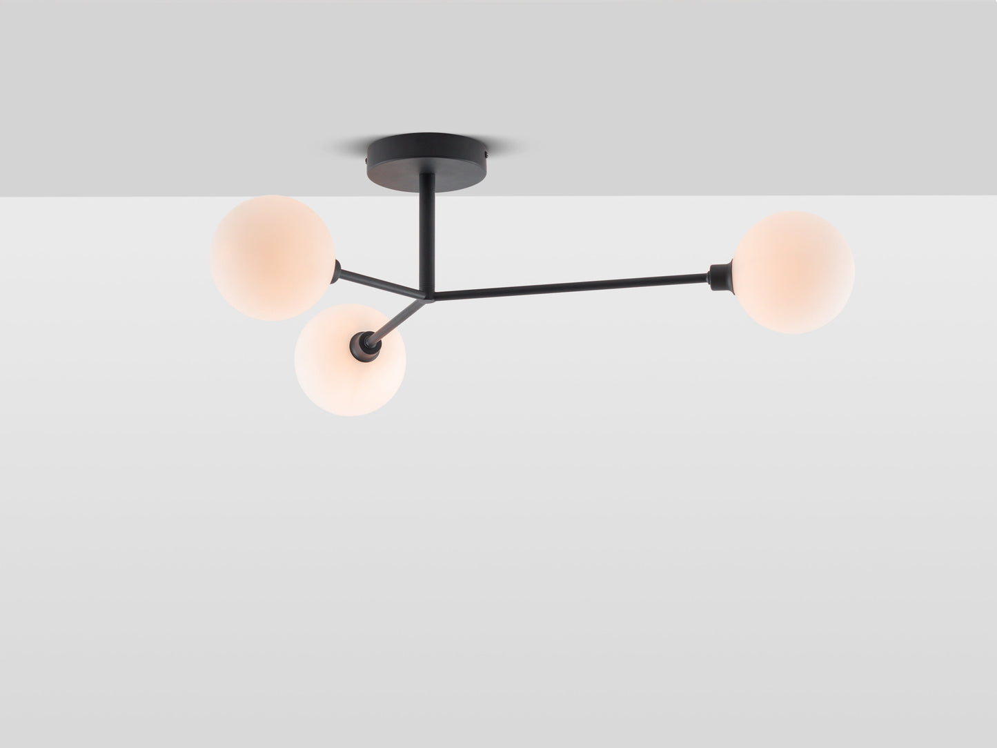 Charcoal Grey 3 Light Flush Ceiling Light