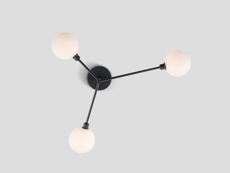 Charcoal Grey 3 Light Flush Ceiling Light