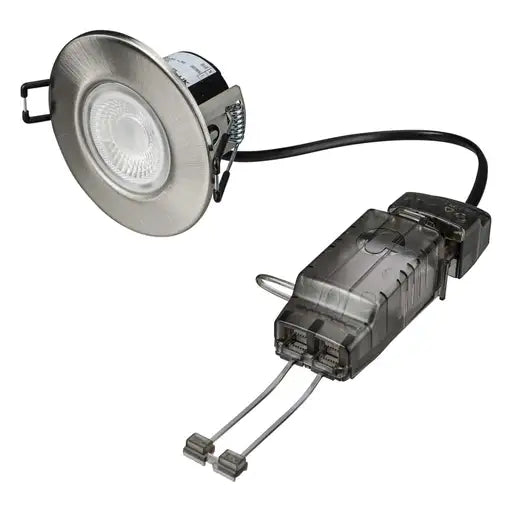 Collingwood H2 Lite 4.3W LED Fire Rated Dimmable Downlight Brushed Steel 3000K - DLT388BS5530