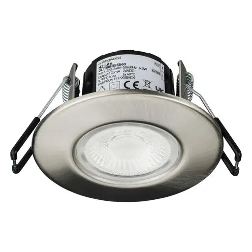 Collingwood H2 Lite 4.3W LED Fire Rated Dimmable Downlight Brushed Steel 4000K - DLT388BS5540