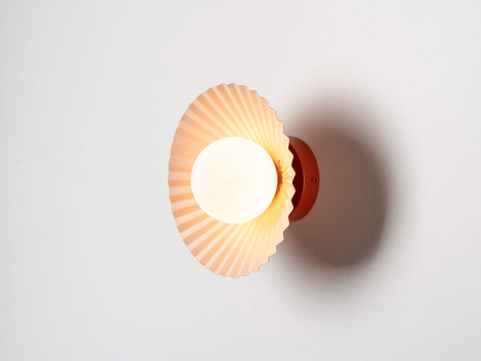 Burnt Orange Flush Pleat Wall And Ceiling Light