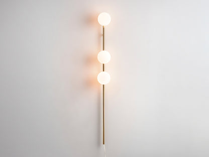 Brass Bar Opal Ball Wall Light