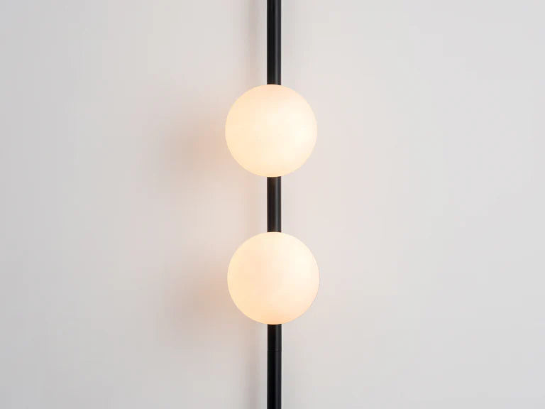 Charcoal Grey Bar Opal Ball Wall Light