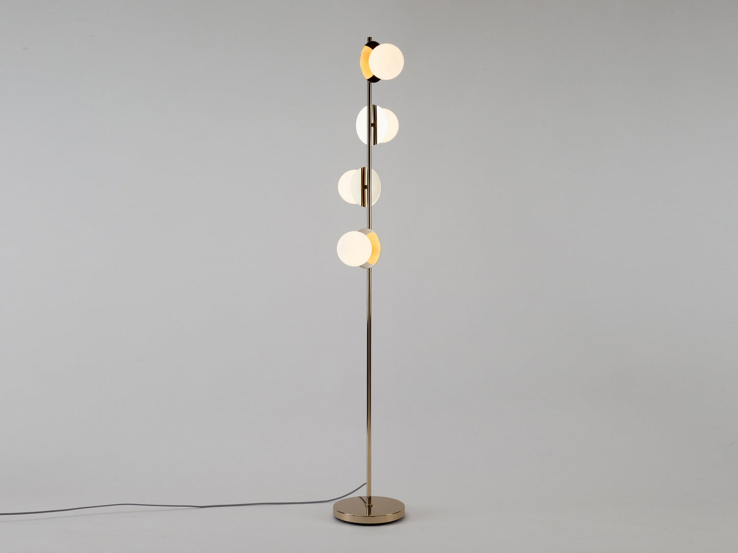 Brass Opal Disk Floor Lamp