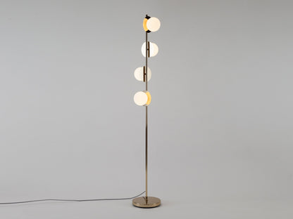 Brass Opal Disk Floor Lamp