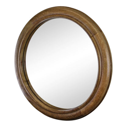 Mango Wood Circular Wall Mirror