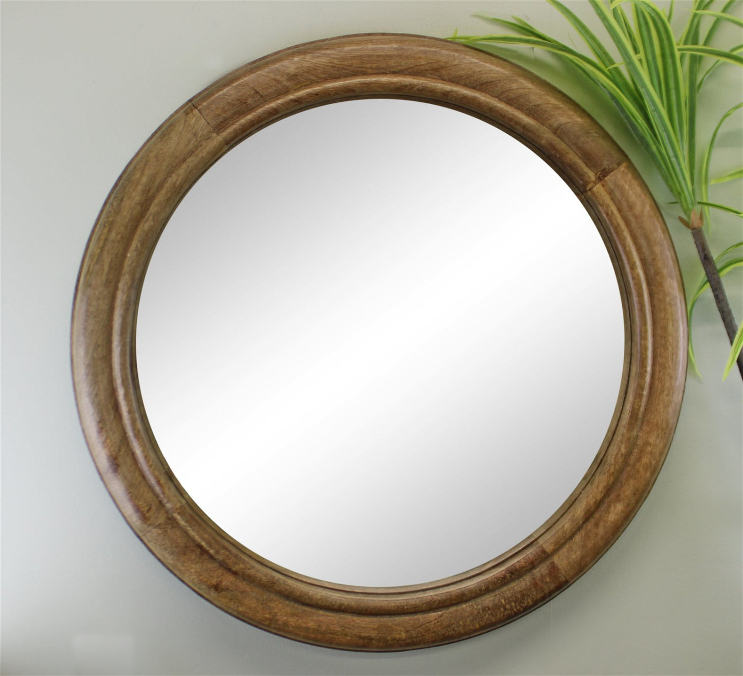 Mango Wood Circular Wall Mirror